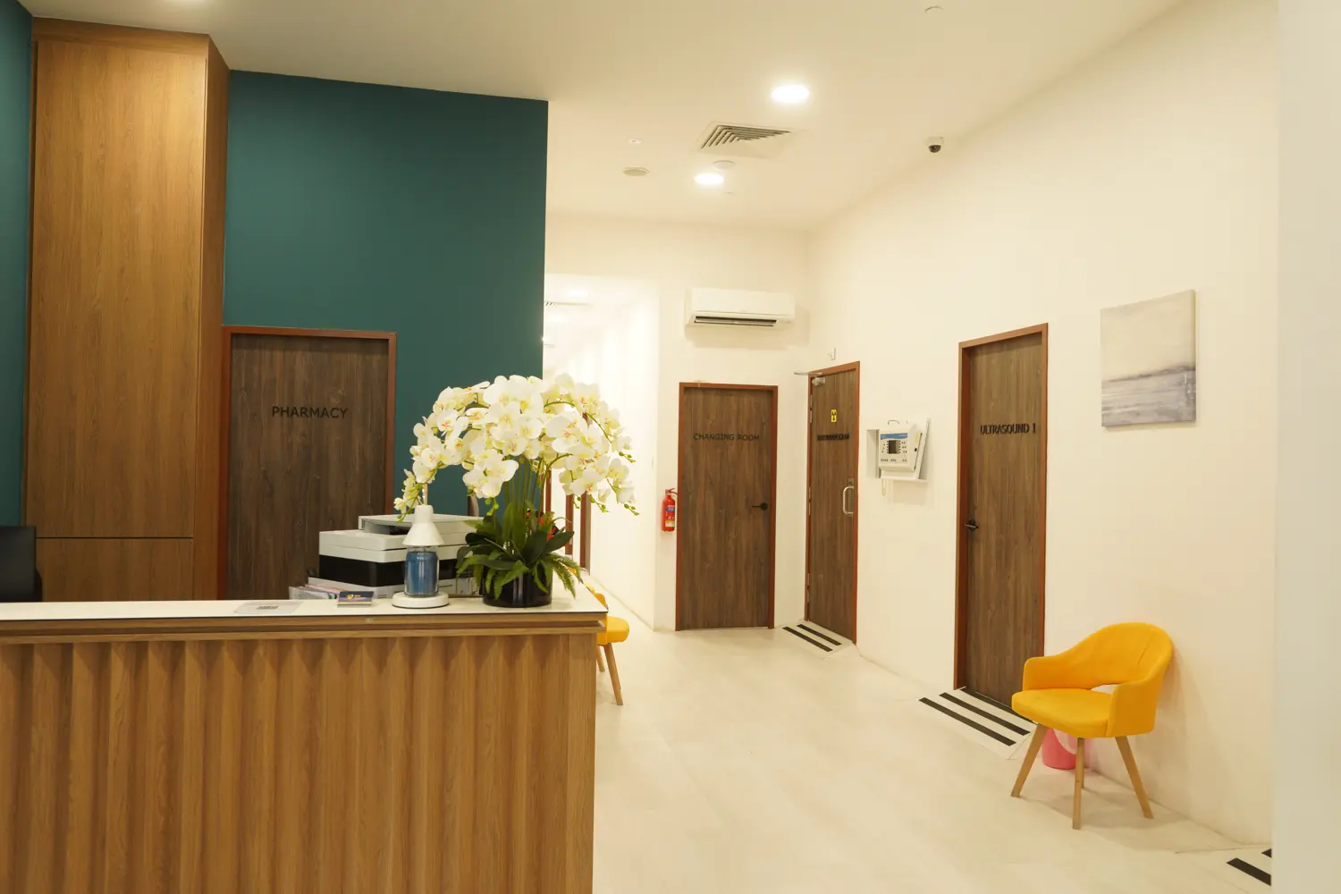 Reception and waiting area of ATA Medical Tanjong Pagar Clinic.